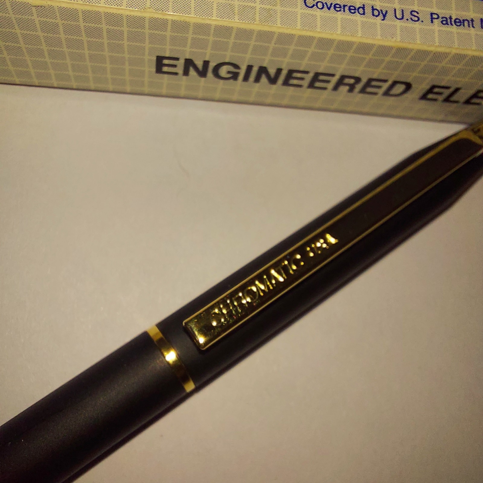 Vintage Chromatic Pen Black Gold Trim Pharmaceutical Advertising GUC Micro K 10