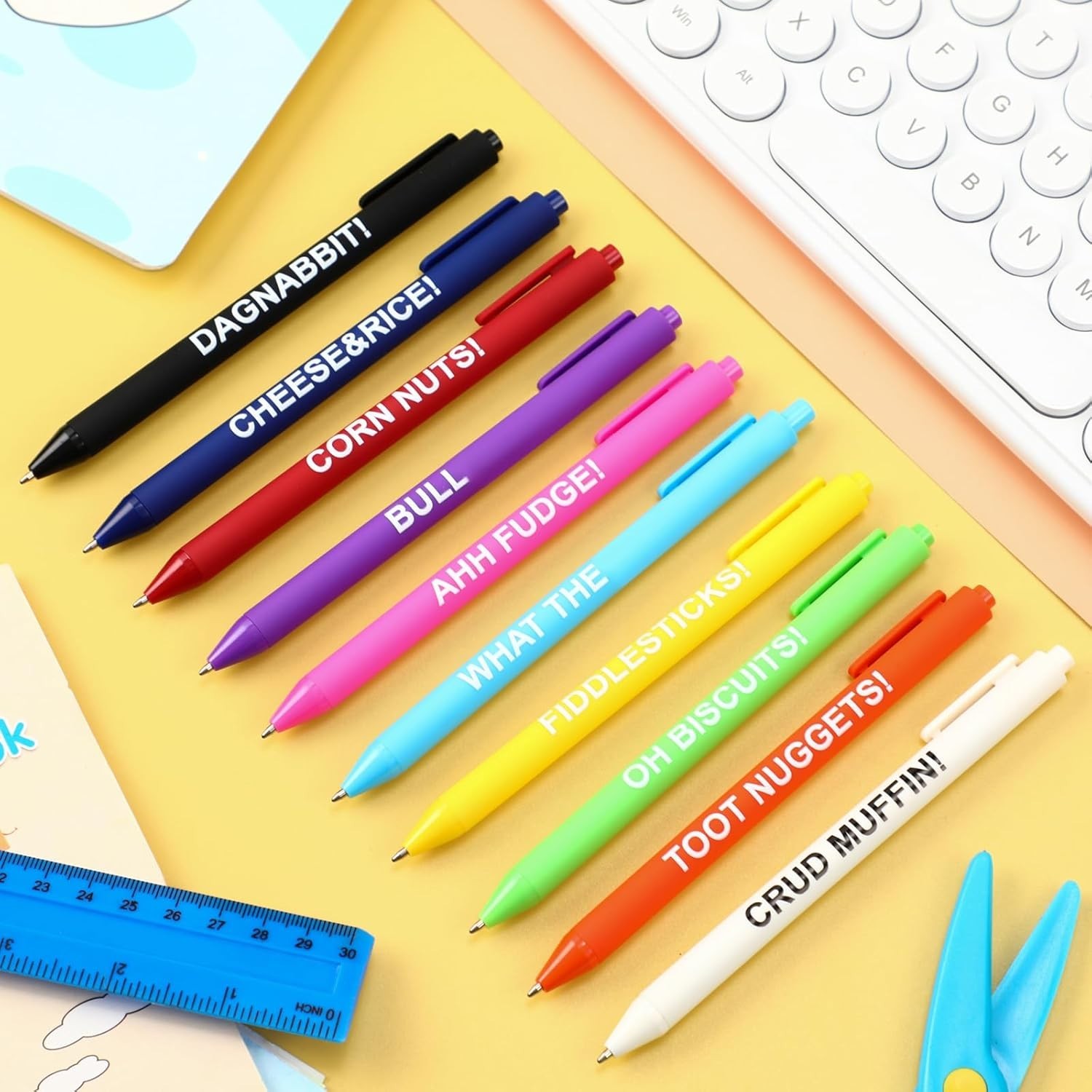 10 Pcs Funny Pens for Adults Fun Ballpoint Pens Bulk with Sayings Novelty Quotes