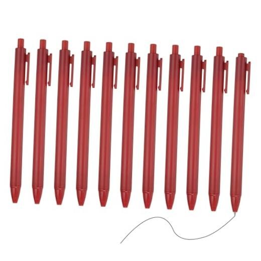 12 Pack Retractable Ballpoint Gel Pens, 0.5mm Fine Point Black Ink Retro Red