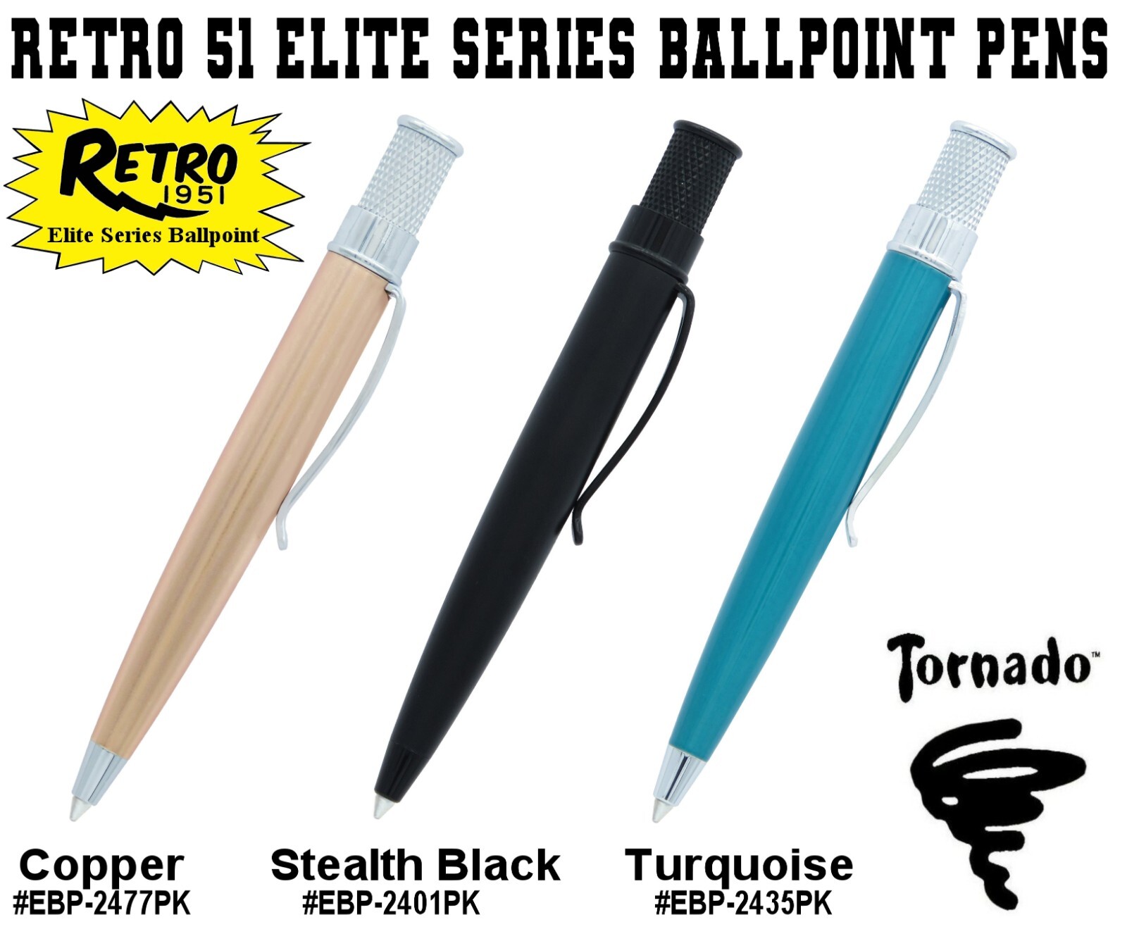 Retro 51 #EBP-2435PK / Turquoise Elite Series Twist Action Tornado Ballpoint