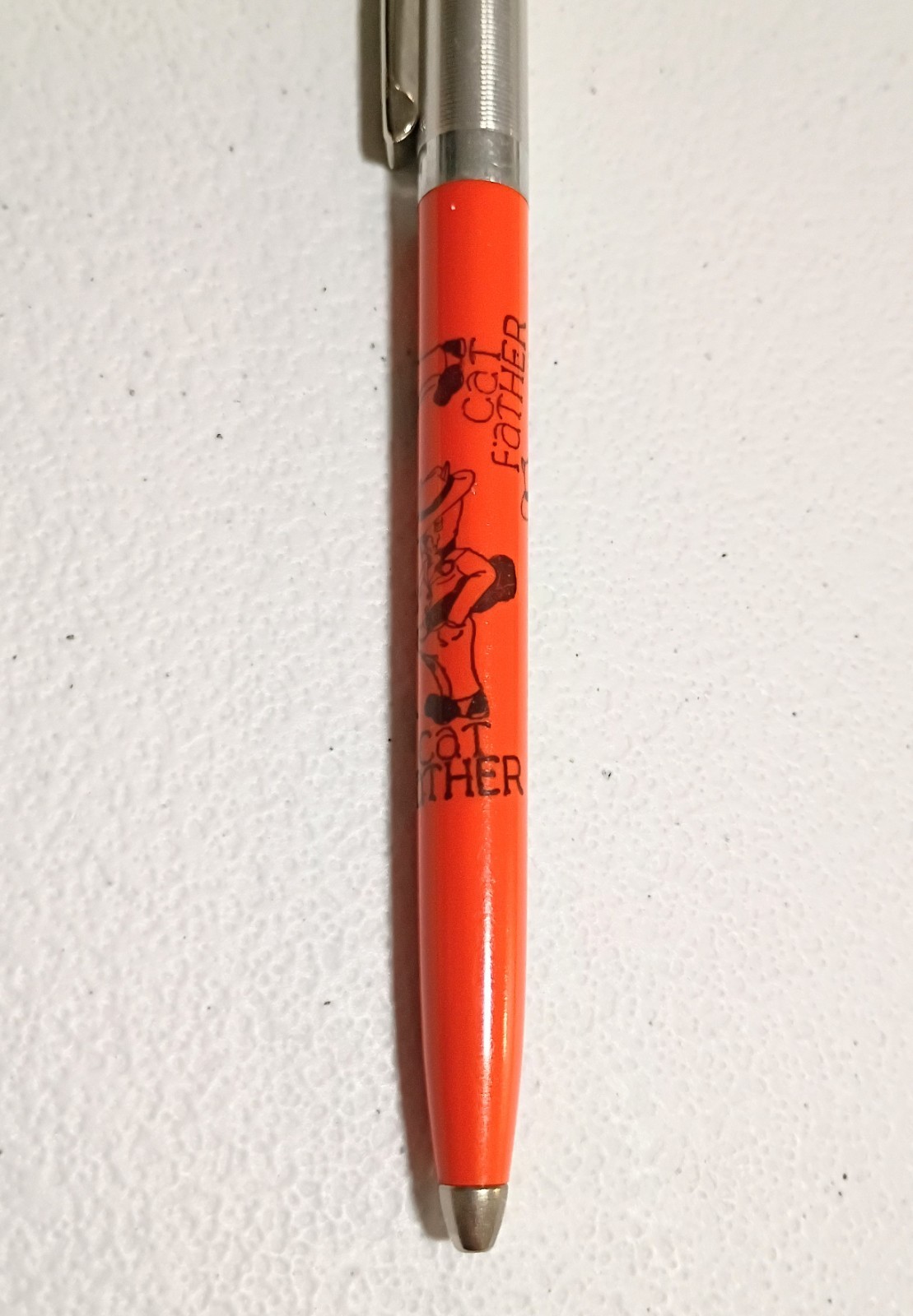 Lot of 2 Vintage Champion Ballpoint Pens Cat Father & Solid Yellow
