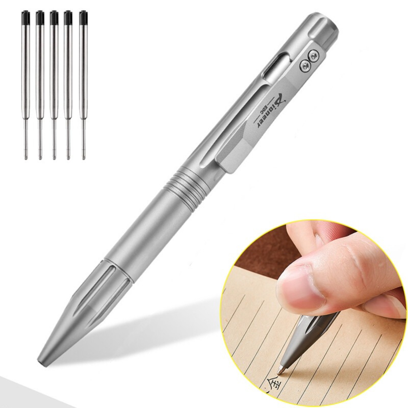 Titanium Alloy Pocket Ball Pen Tactical Signature Ballpoint Pen Outdoor EDC Tool