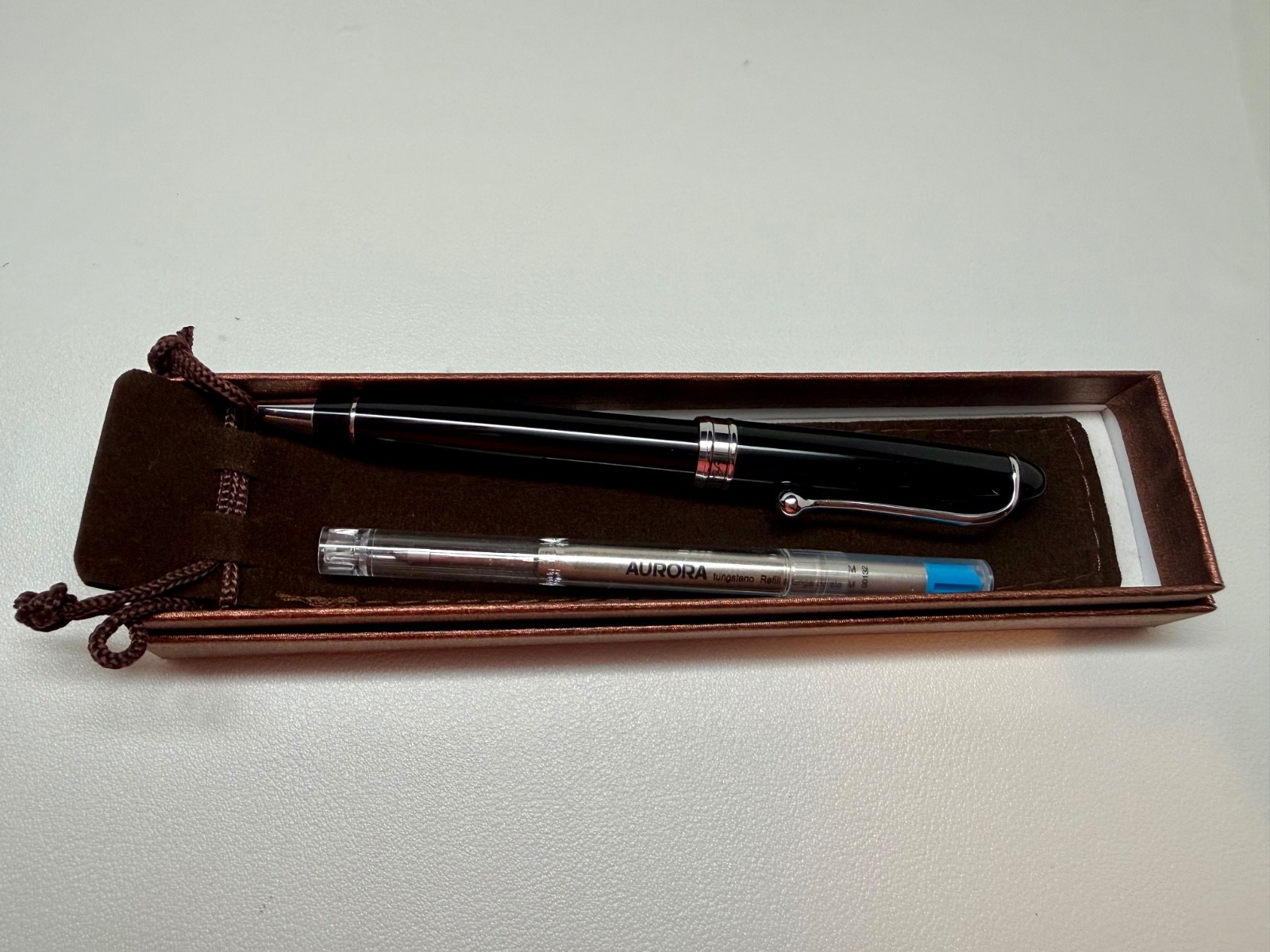 Aurora Ballpoint Pen – Black Resin – Made in Italy – New Genuine Aurora Refill