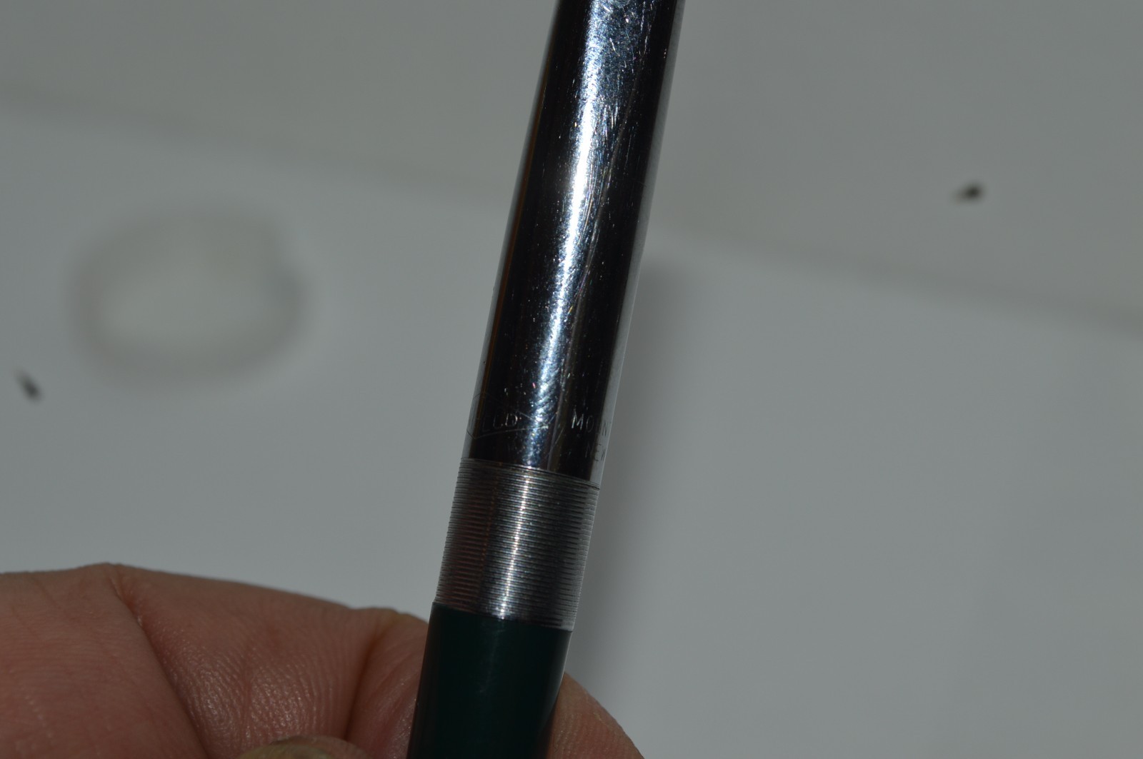 UNIPECO Ballpoint Pen Dark Green Square Clicker Light Used Circa 1960’s Tested