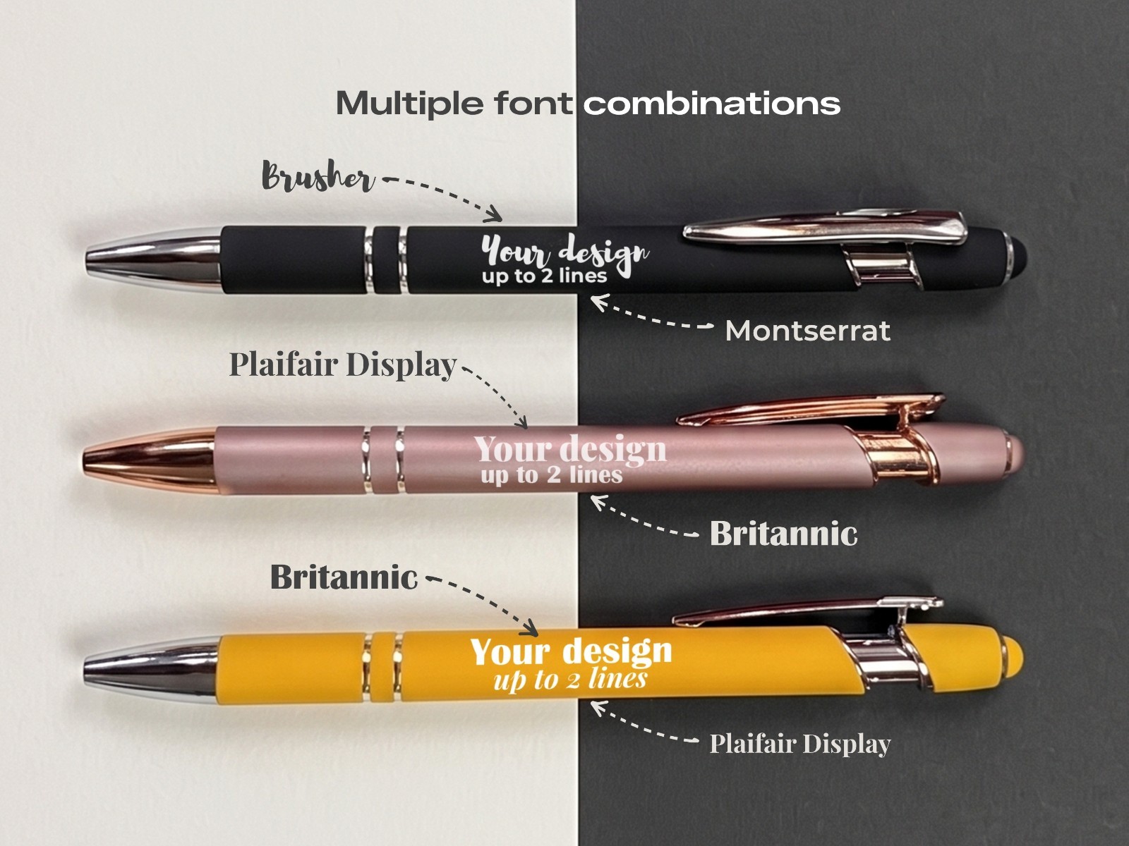 Personalized Business Logo Pens 10-100 Custom pens. Laser engraved.