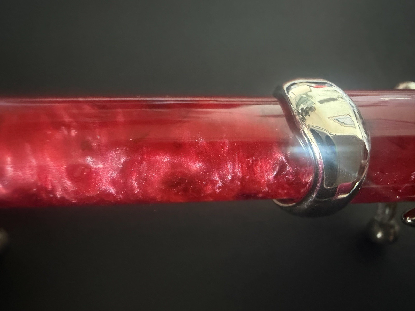 JEAN PIERRE LEPINE French Vintage Mother of Pearl Red Resin Rollerball Pen