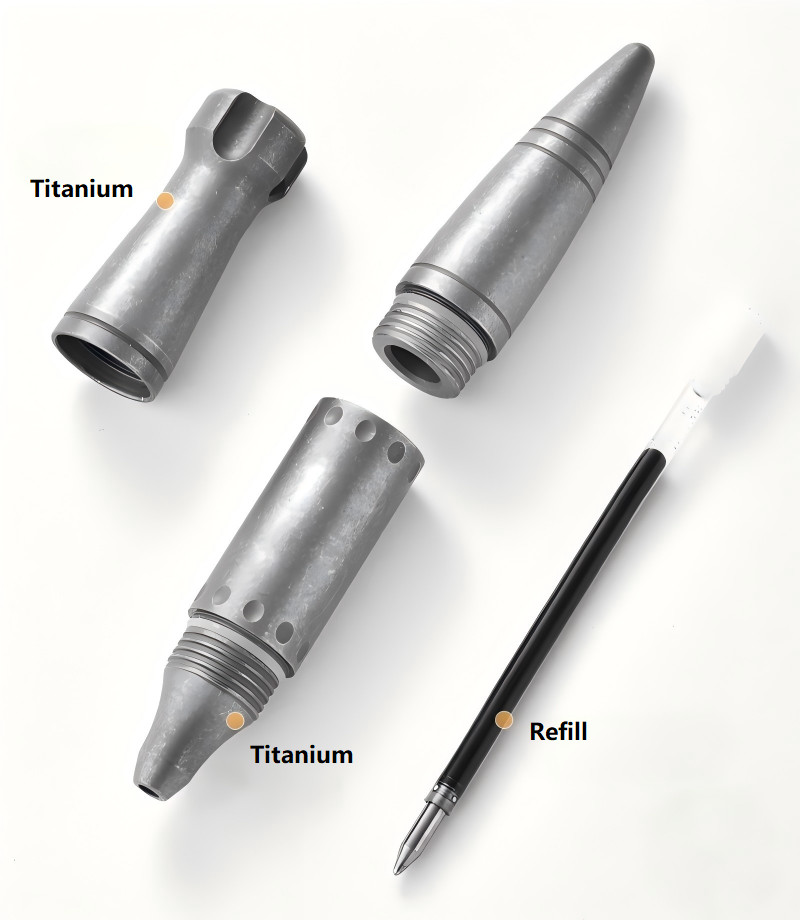 EDC Titanium Ballpoint Pen Signature Writing Pocket Pen Keychain Pen Outdoor