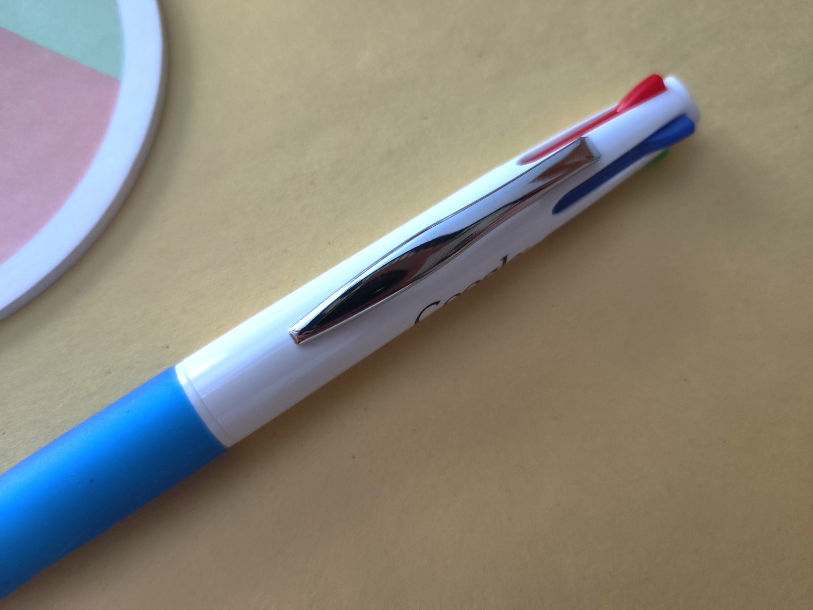 New Google 4 Color Ballpoint Pen Blue Green Red Yellow Ink Post-it Note Pad
