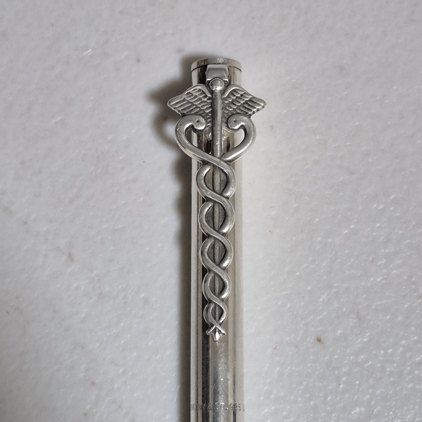 Vintage Tiffany & Co. 925 Sterling Silver Medical Caduceus Ballpoint Pen