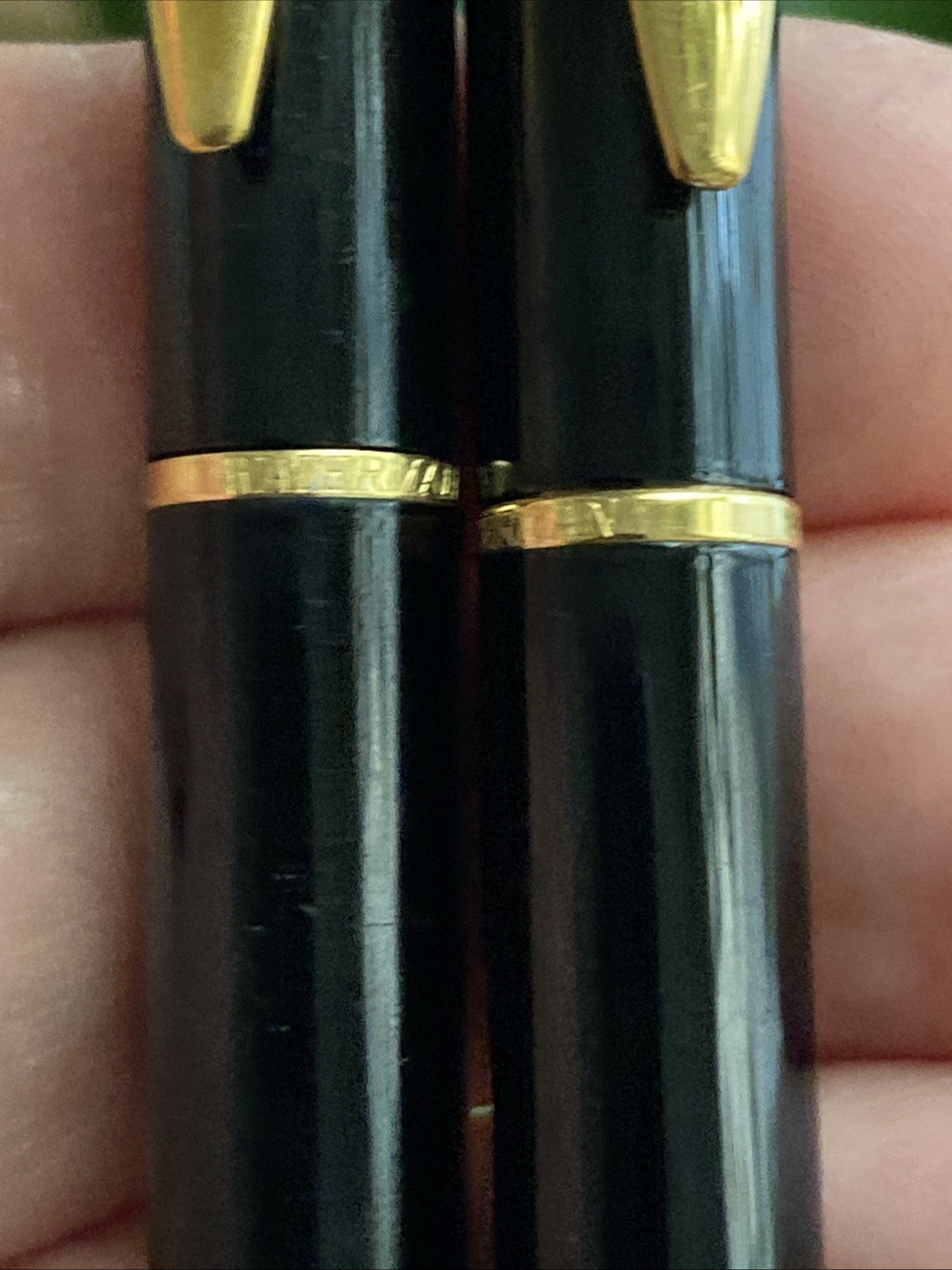 Vintage Waterman Hemisphere Black With Gold Trim Ballpoint & Pencil Set Paris