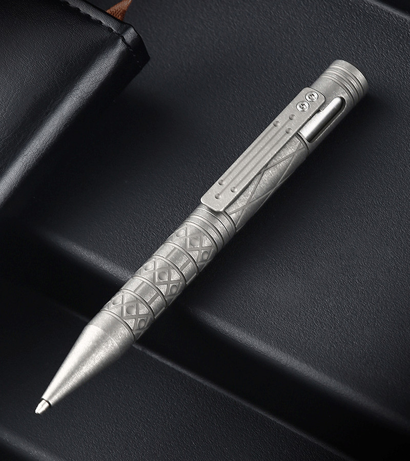EDC Titanium Pocket Ball Pen Office Signature Working Stationery w/ 5 G2 Refills