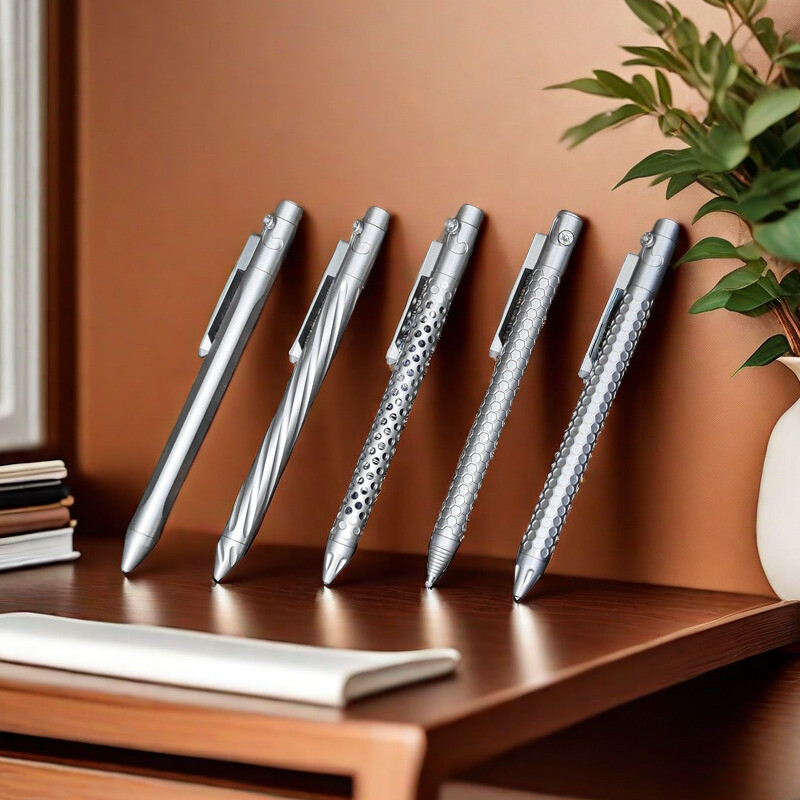 EDC Titanium Alloy Mechanical Pocket Ballpoint Pen Signature Top Pen for Gift