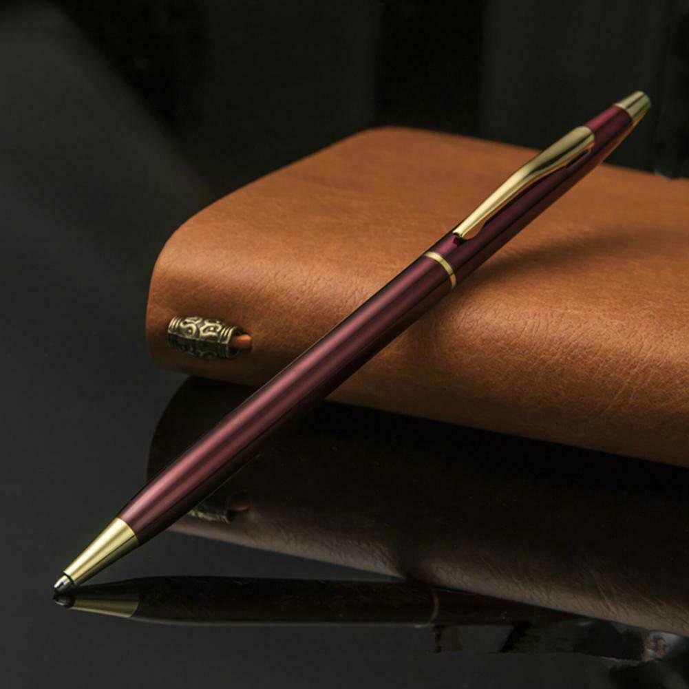 Luxury Full Metal Ballpoint Pen 1mm Black Ink Gel Pen Stationery Office Student