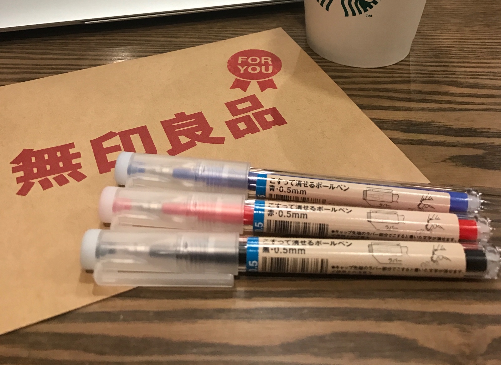 MUJI Japan MoMA ERASABLE fine pen 0.5mm 3colors Gift packed from Osaka Japan