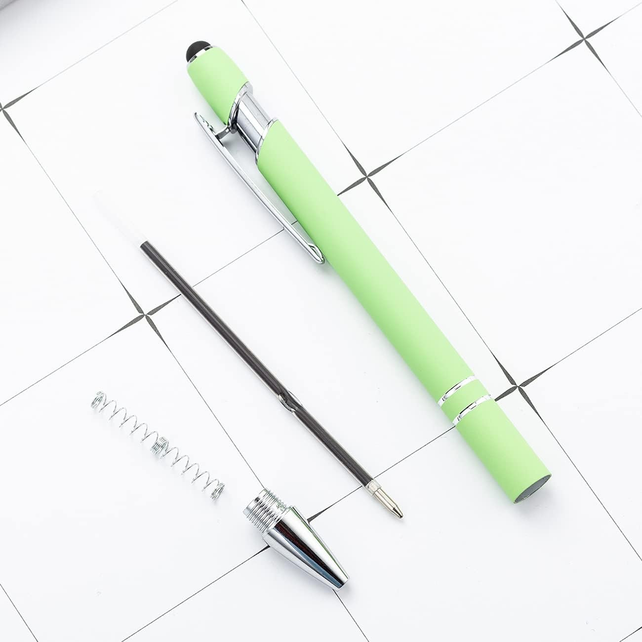 PASISIBICK 12 Pieces Rainbow Rubberized Soft Touch Ballpoint Pen with Stylus Tip