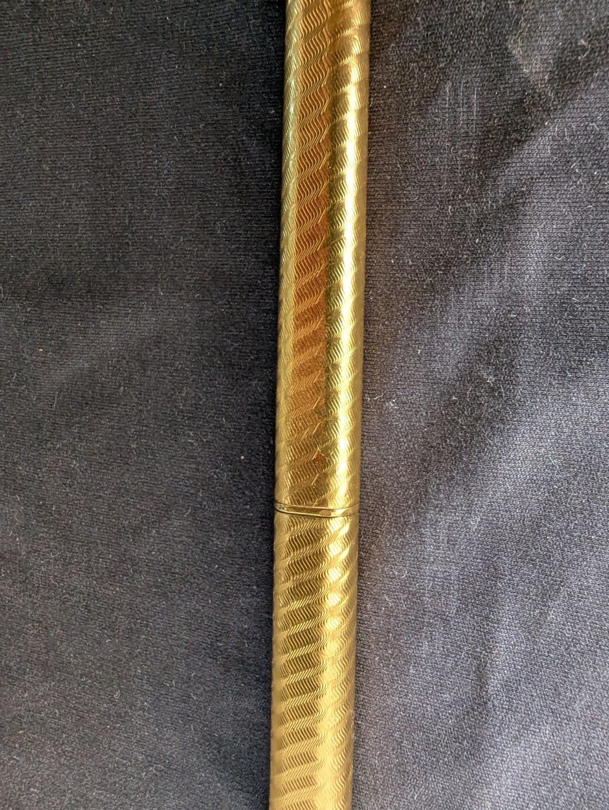 Vintage Cartier Ballpoint Pen Vendome Trinity 18K Gold Finish Textured