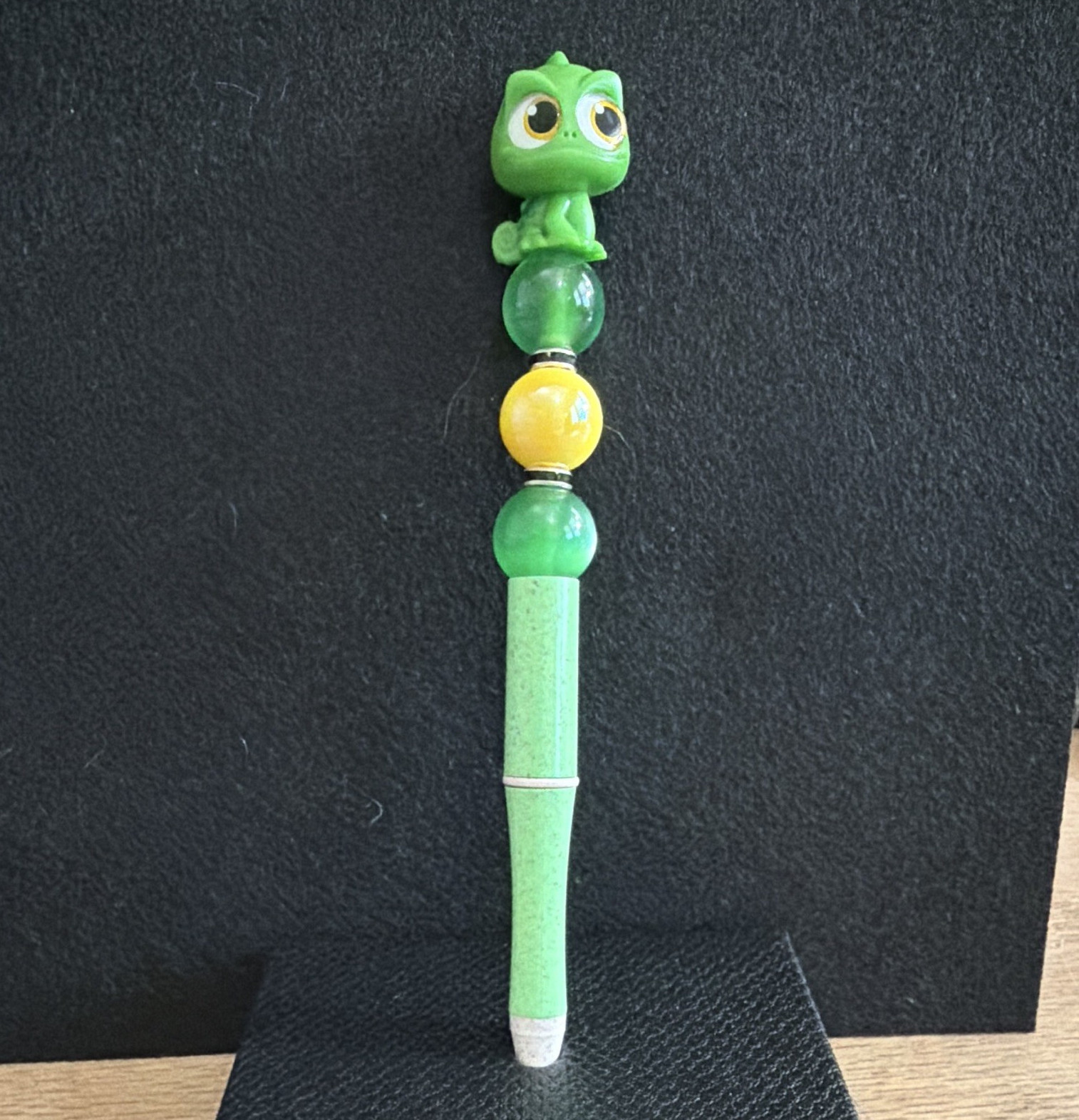 Pascal Disney Topper Ballpoint Pen, Plastic, Black Ink, Yellow Bead Accent