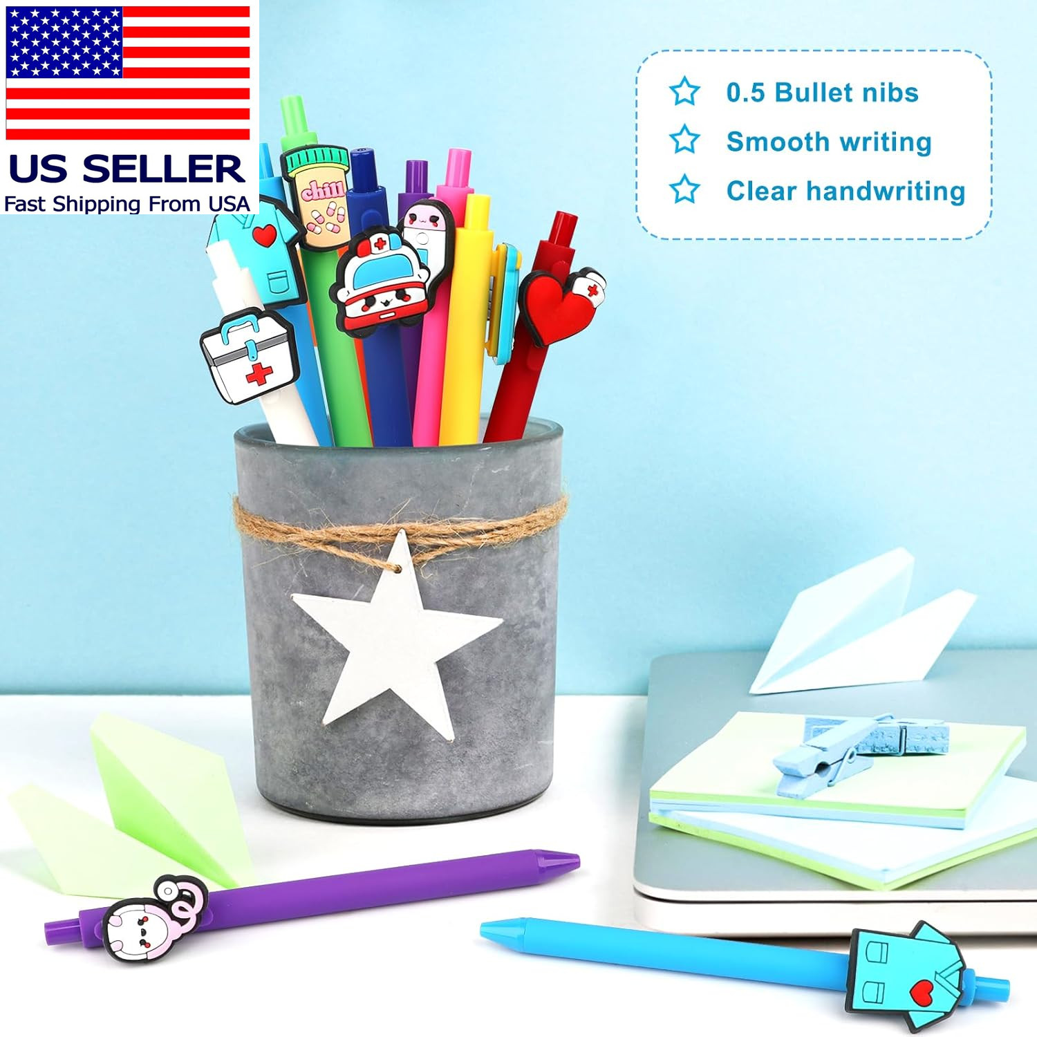 10Pcs Nurse Pens Cute Nursing Ballpoint Pens Funny Nurses Nursing Student Worker