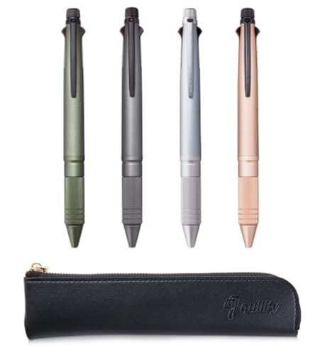 Multifunction 4-in-1 Metal Pen Set – Black, Red, Blue, Green & Mechanical Pencil
