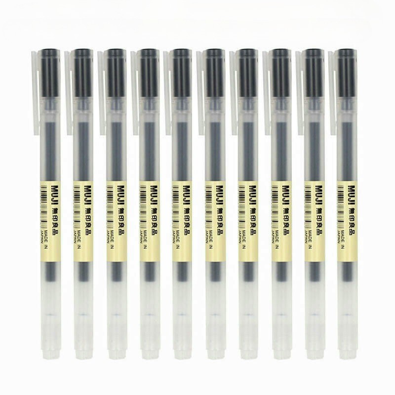 10pcs Muji Moma Japan 0.38/0.5mm Non-toxic Gel Ink Pen 4 Colors Muji Ballpoint
