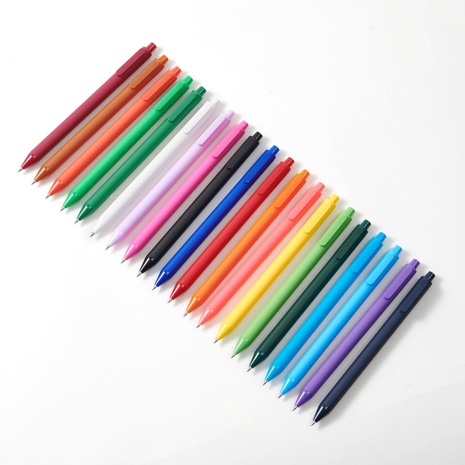 PURE Colored Gel Pens 0.5Mm 20 Pieces Set Colorful Multi-Color Ink Fine Point Co