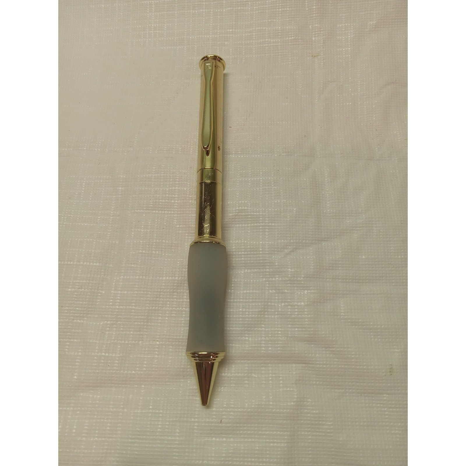 Pierre Cardin Gold Tone Ballpoint Pen Frosted Ergonomic Grip Luxury Stationery