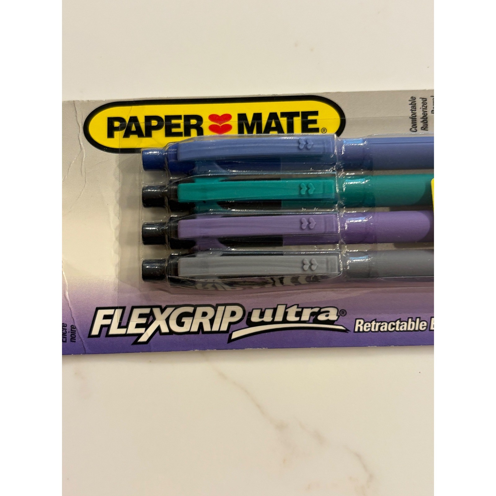 Vintage 1995 Paper Mate Flexgrip Ultra Retractable Ballpoint Pens Black Ink 4pk