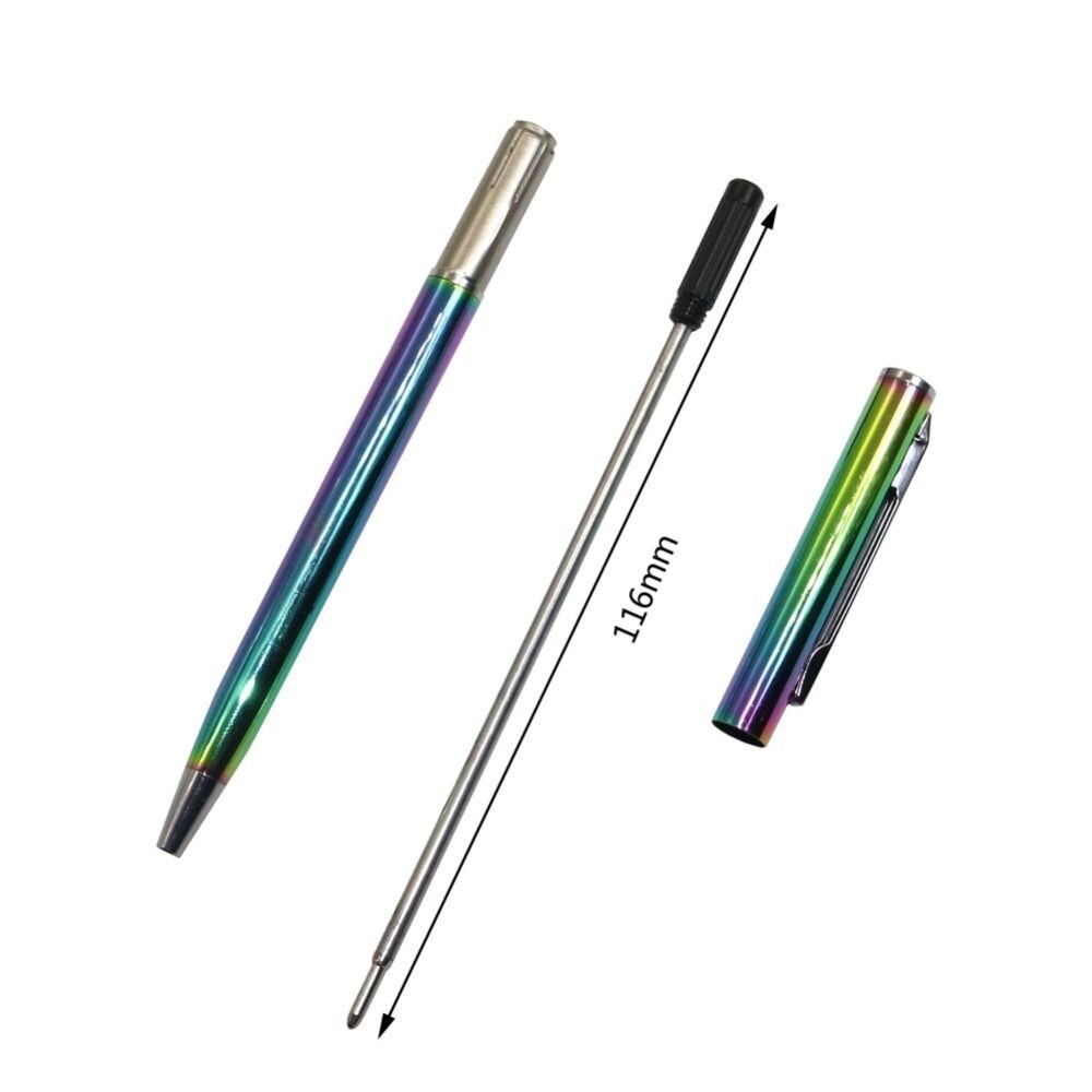 2pcs/set Colorful Rainbow Ballpoint Pen Stainless Steel Metal Stationery Pen New