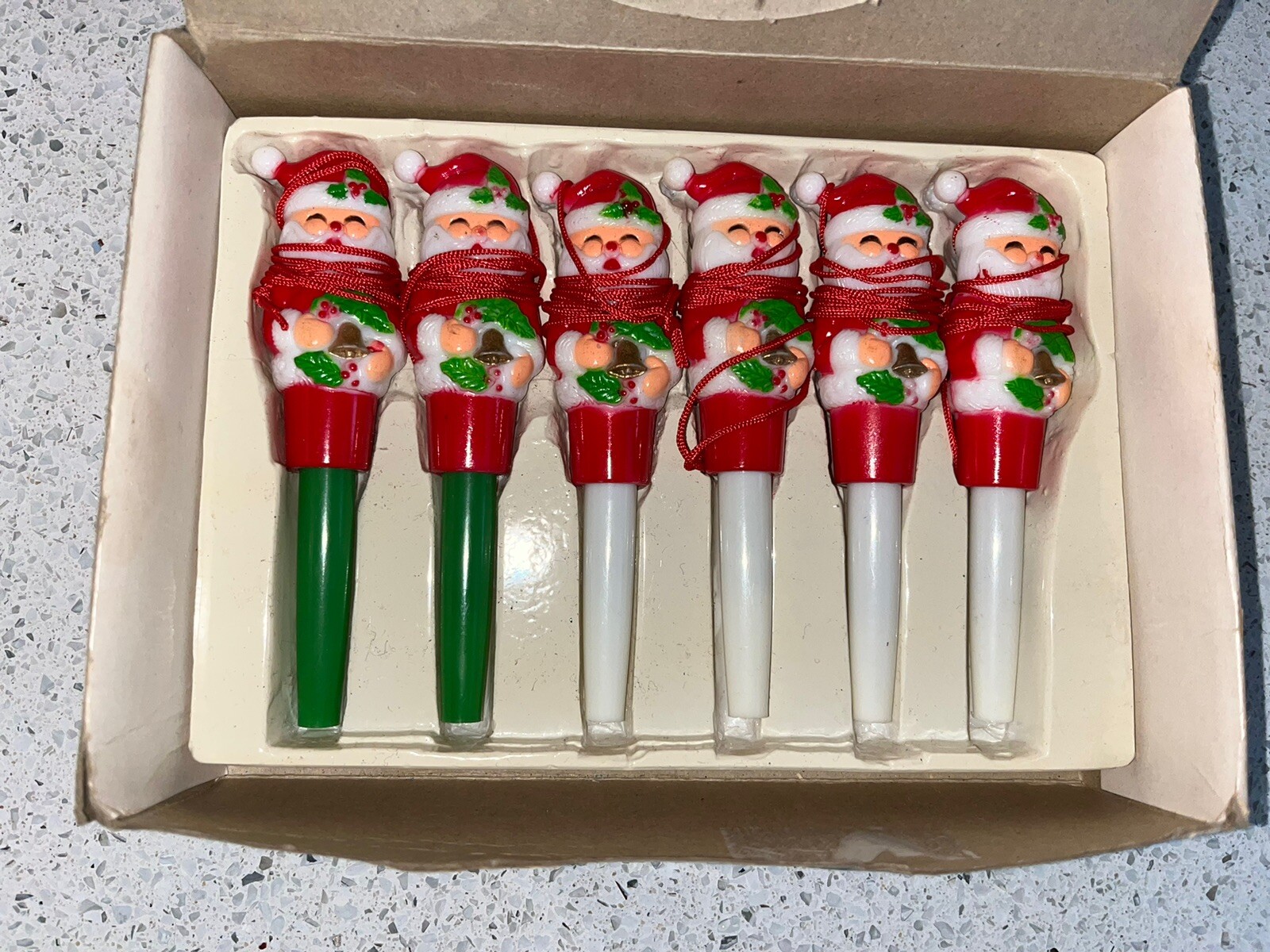 Vtg Pen Novelty Santa Claus Hong Kong Christmas Holiday Plastic Box