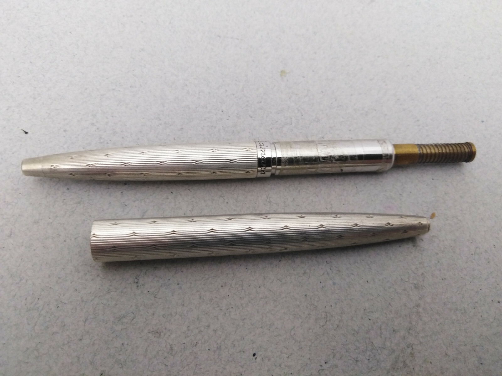 RARE UNIQUE WALDMANN STERLING SILVER 925 LADY BALLPOINT PEN BLUE STONE VINTAGE