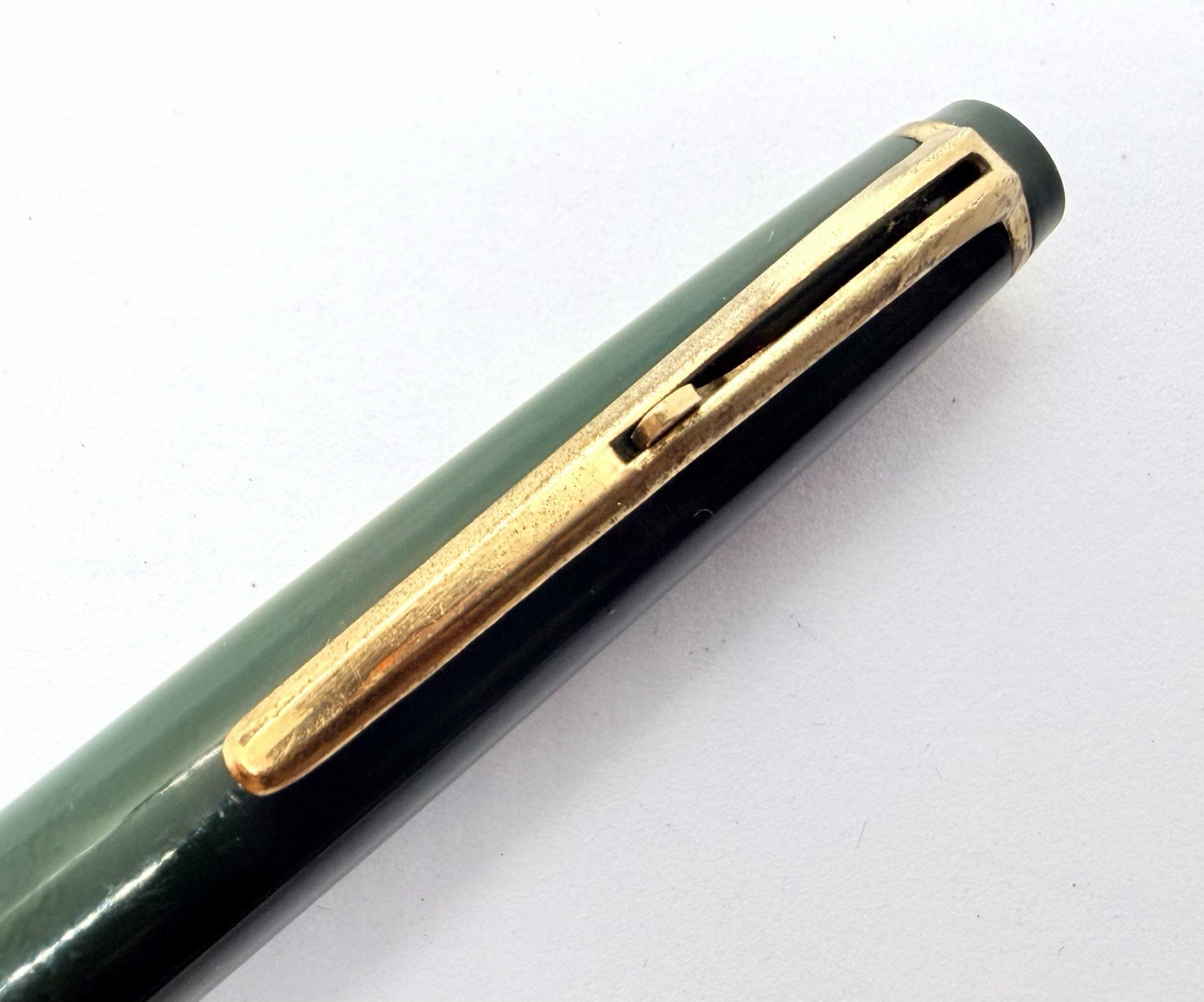 Montblanc 38 Lever Dark Green Ballpoint Pen Full Functional Gold Trim Trigger