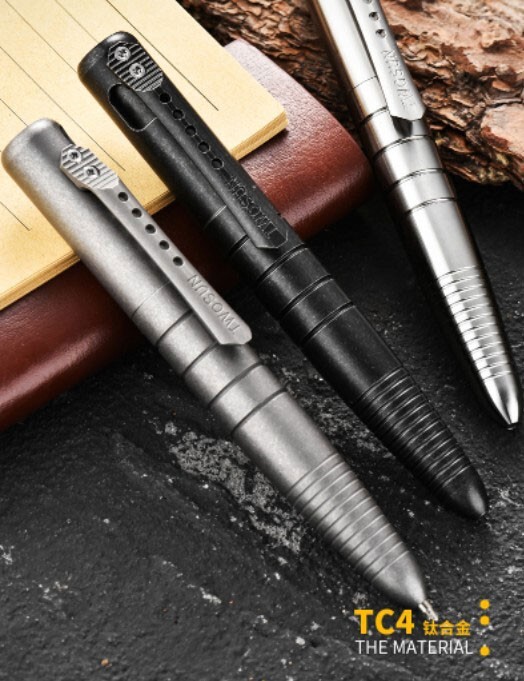 New Practical Titanium Alloy Pocket Ball Pen Signature EDC Pens w/ 5 G2 Refills