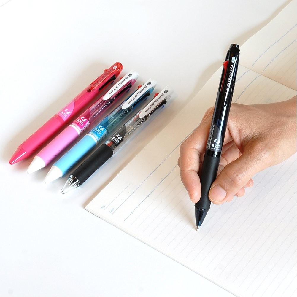 Uni Ballpoint Pen Jetstream 3 Color Black Red Blue Green Ink Rose Pink 0.7mm