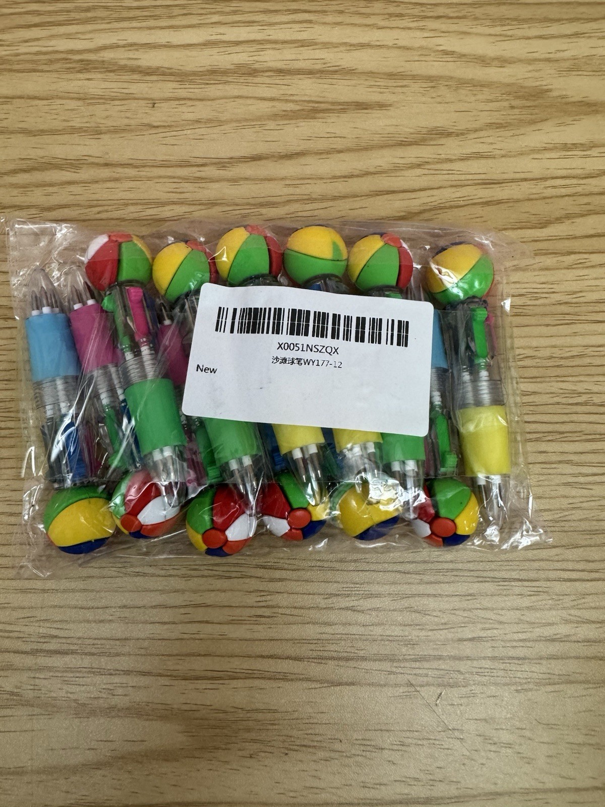 20 Pen Bag Of 4-in-1 Mini Multicolor Pens – multicolor Beach Ball Top New