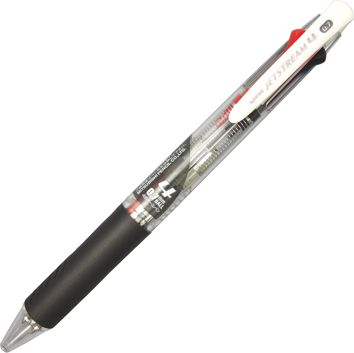 Ballpoint Pen Jetstream 3 Color Black, Red, Blue, Green Ink 0.7Mm, Transparent (