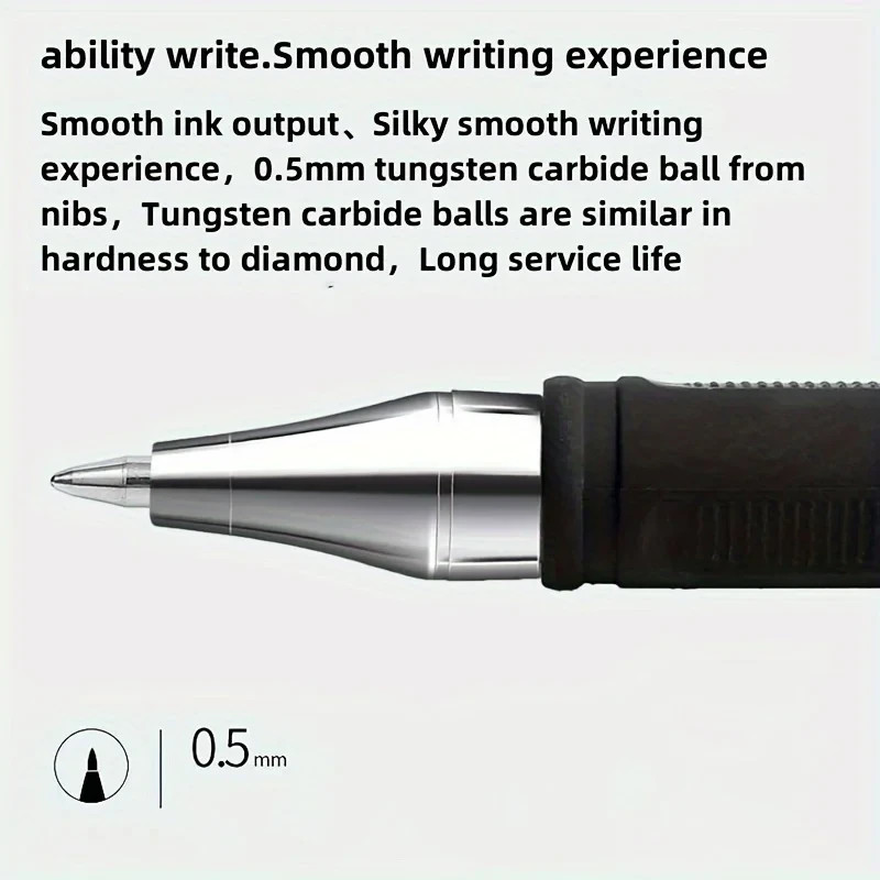5/10 Pcs BallPoint Pens BLACK Gel Ink Pen Smooth Writing 0.5mm Nib – Best Price