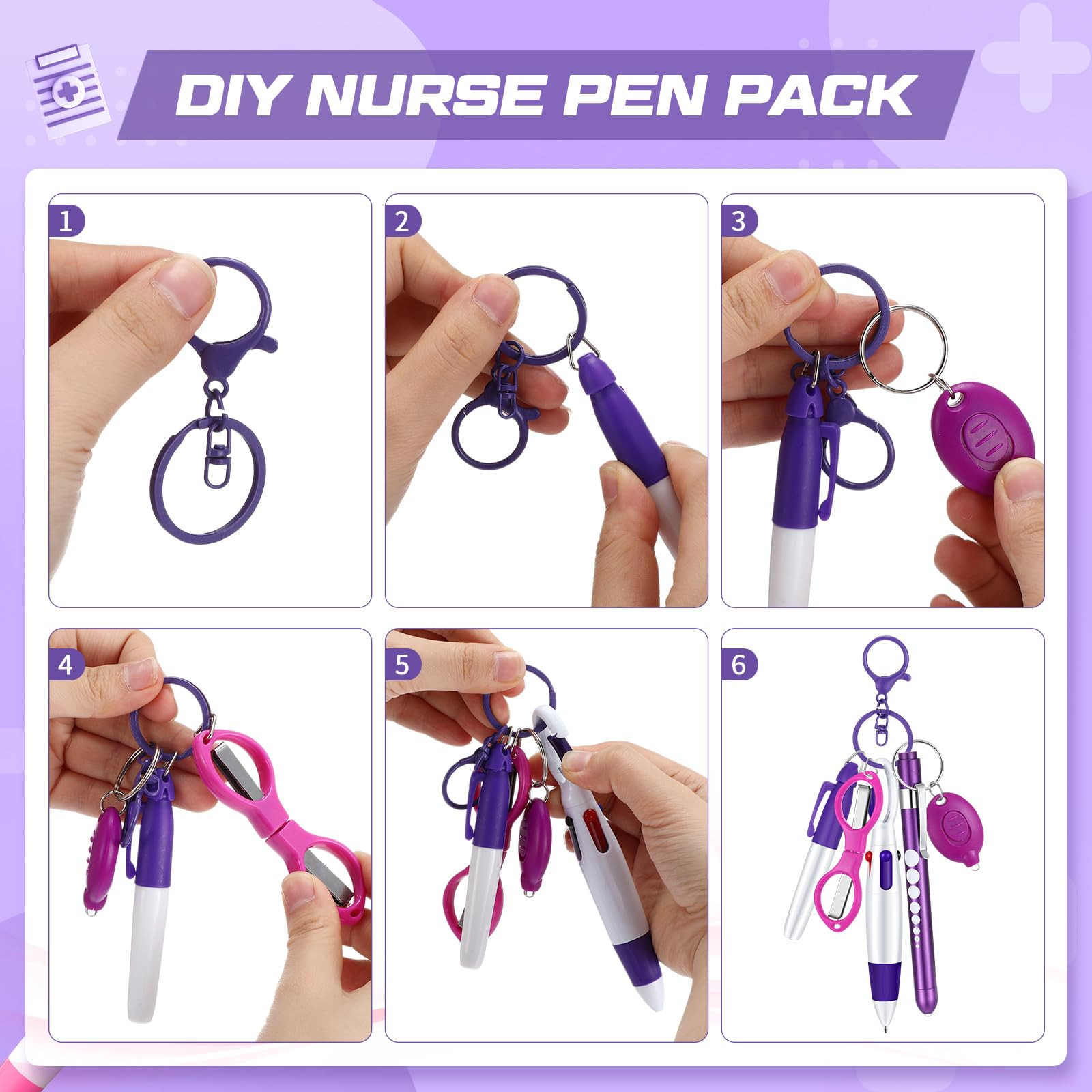 Nurse Essential Pen Set with Keychain Clip and Tools Gift for Professionals