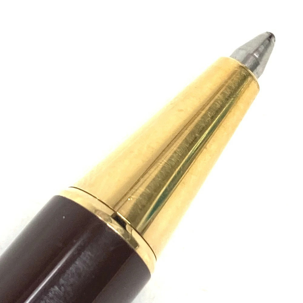 Santos de Cartier Love Ballpoint Pen Brown Resin Glack Ink Gold Twist Unisex