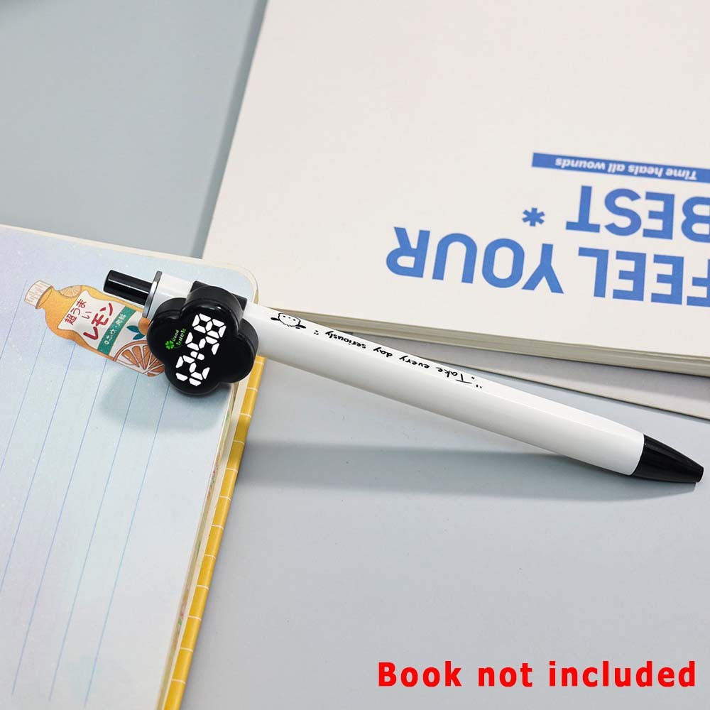Silent Pen-Cap Digital Noiseless Hidden Student Silent Exam Clover Pen Cap Watch