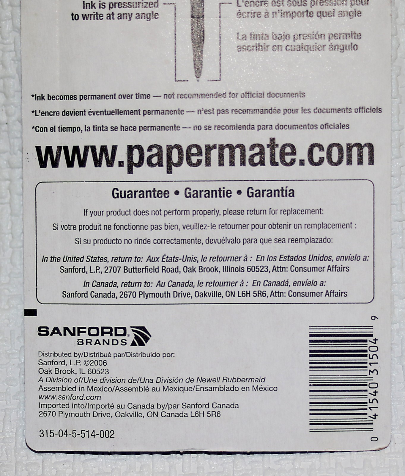 PAPER MATE Vintage Eraser Mate Blue Medium Pens 3 Pack