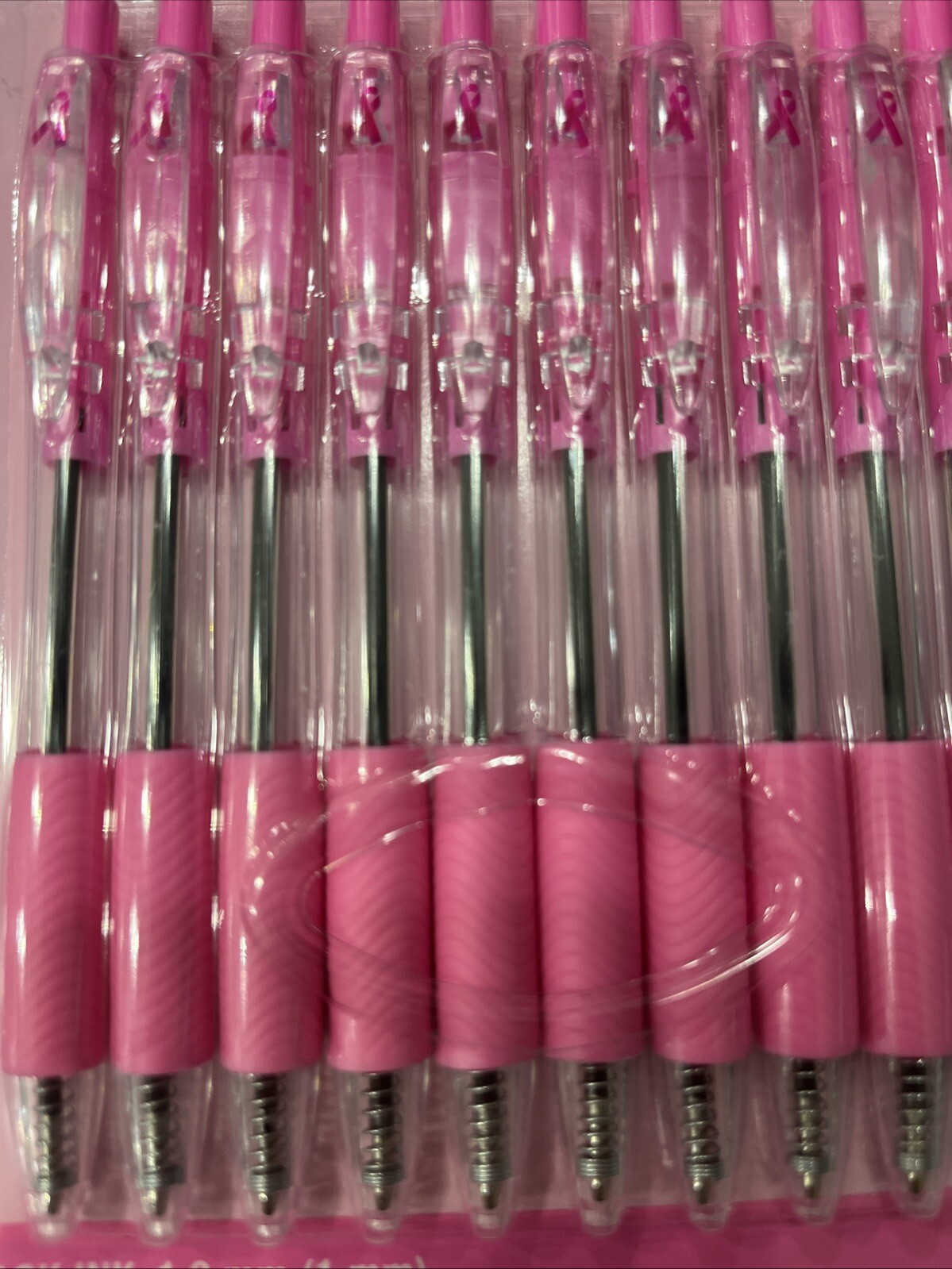 Breast Cancer Awareness 20 Pcs (2/10 Packs)Pink Ribbon Ballpoint Pens, Black Ink