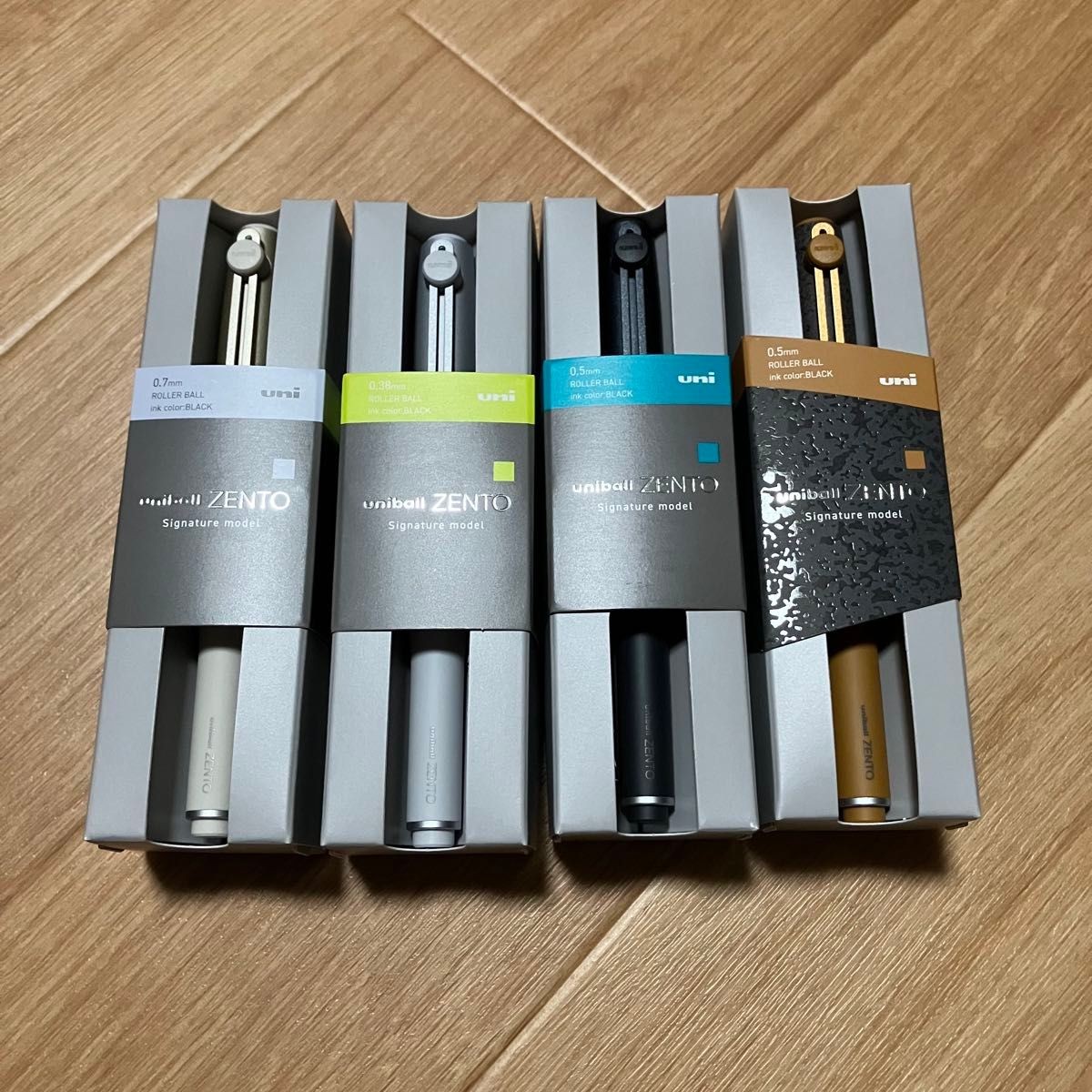 Mitsubishi uni-ball ZENTO Signature Set of 4 (Silver, Black,Stone Brass,gold) FS