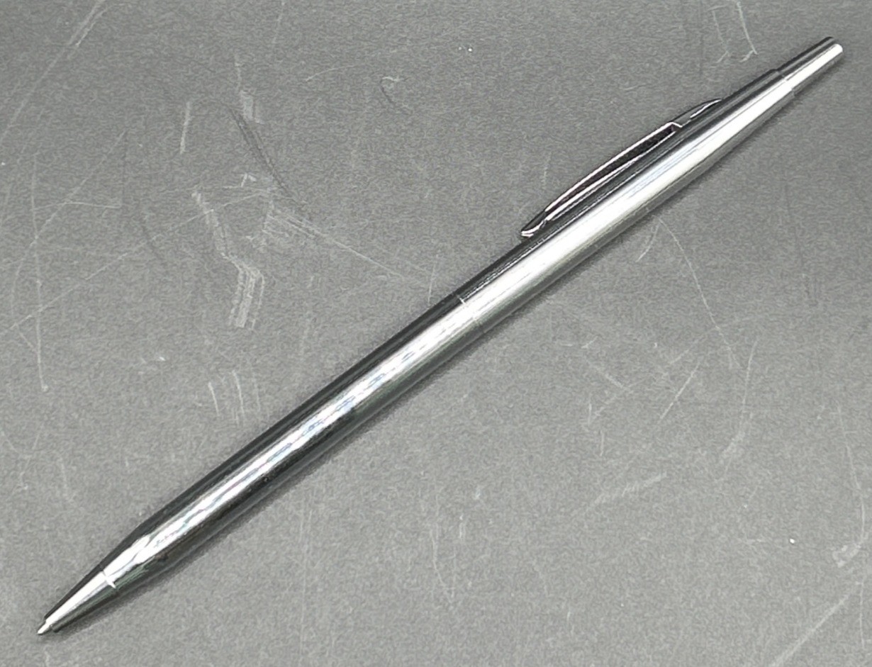 Bradley Ballpoint Pen USA Silver Metallic Slim Design Pre-Owned