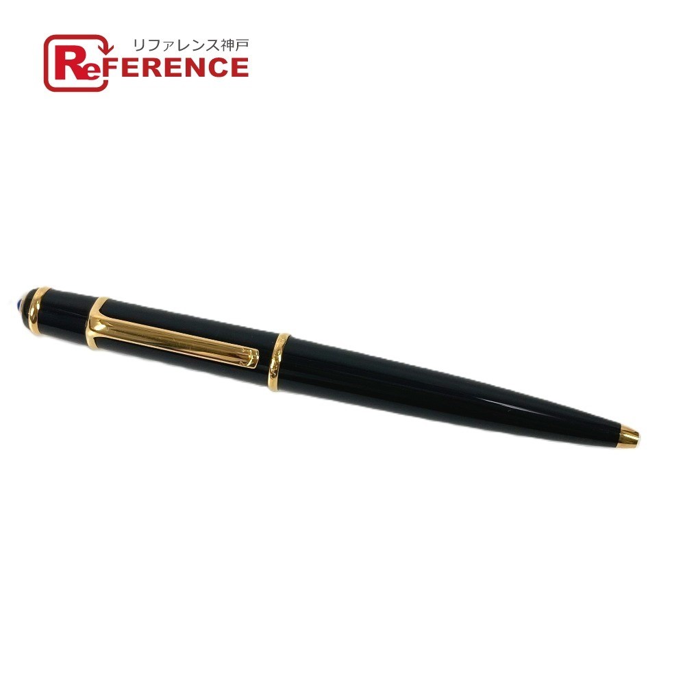 Cartier Diabolo Ballpoint Pen Black Resin Gold Writing Instrument w/ Box Unisex