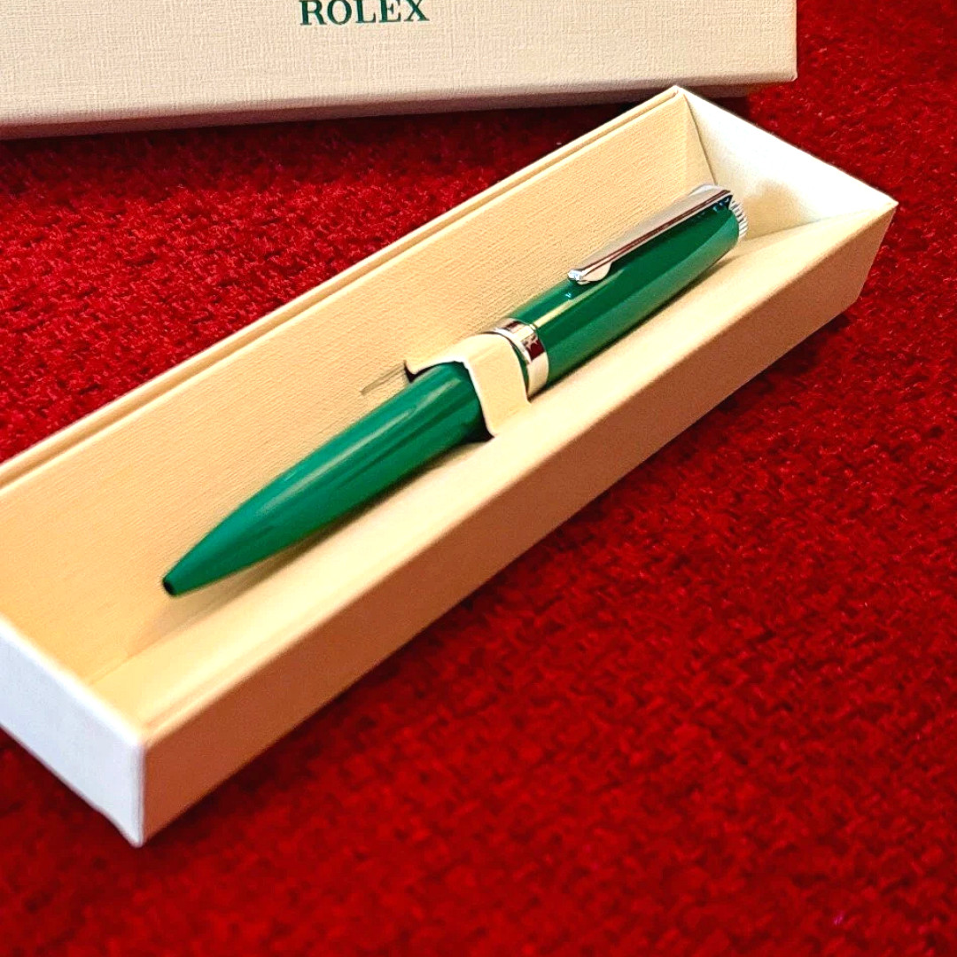 ROLEX Green Emerald Emblem Twist Ballpoint Pen AD VIP Gift