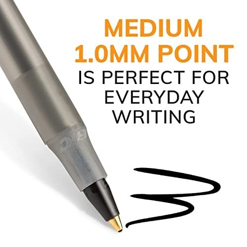 Pack of 10 Ballpoint Pen – Black Ink Ball Point Pens for Office Writing School