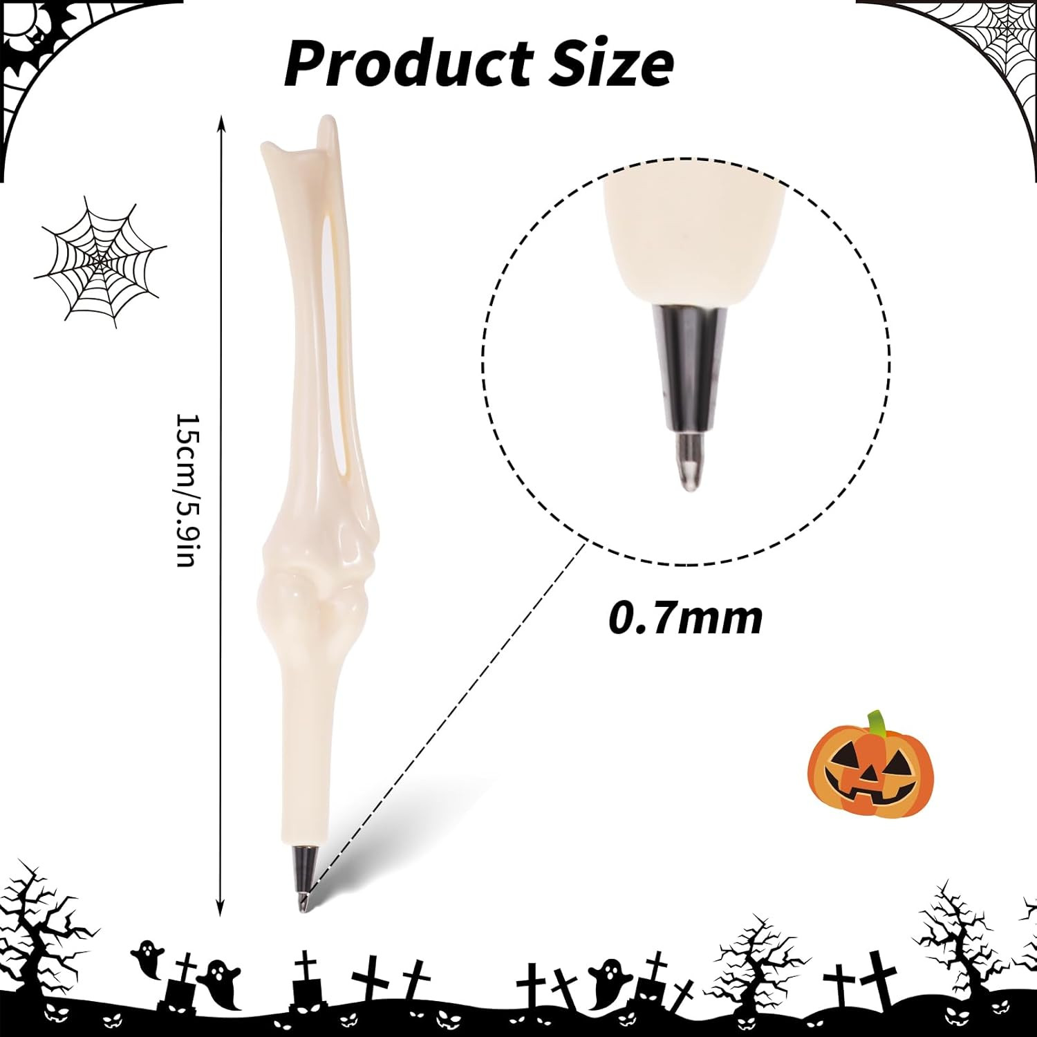 5 PCS Creative Novelty Bone Shape Ballpoint Pens, 1.0Mm Black Ink Bone Model Pen