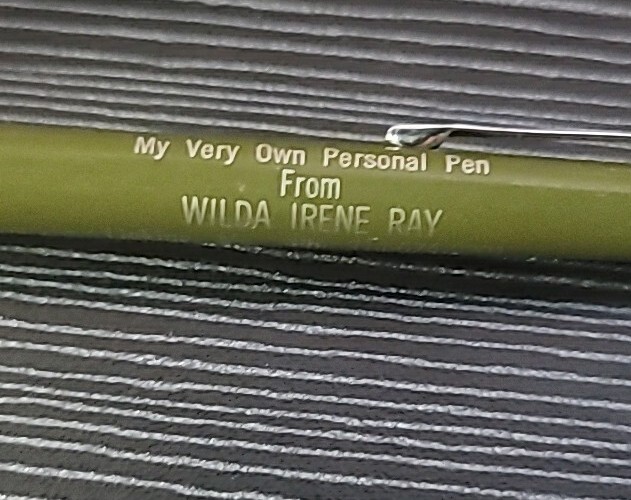 Ritepoint Celluloid Ballpoint Pen UMC/Colson – Wilda Irene Ray – Licking MO A145