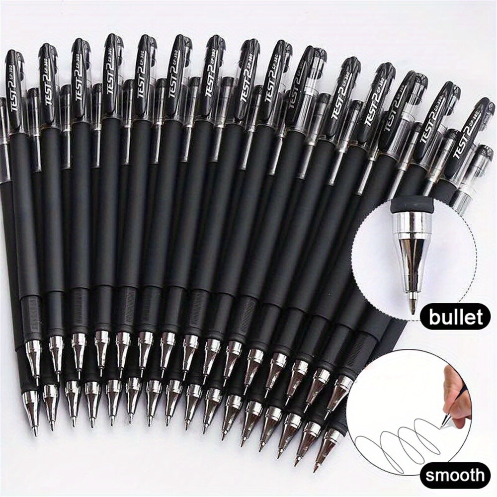 20PCS Ball Point Pens BLACK Gel Ink Pen Smooth Writing – 0.5mm Fine- Best Price⚡