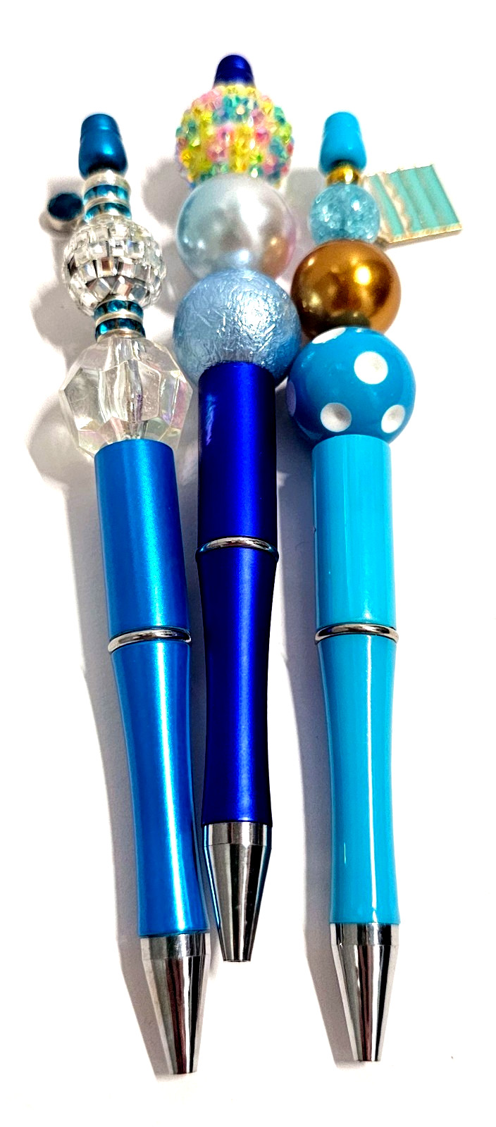 Bubble Bead Charm Pens Set, Blue, Sparkly, Writing, Journaling, Teacher, Student